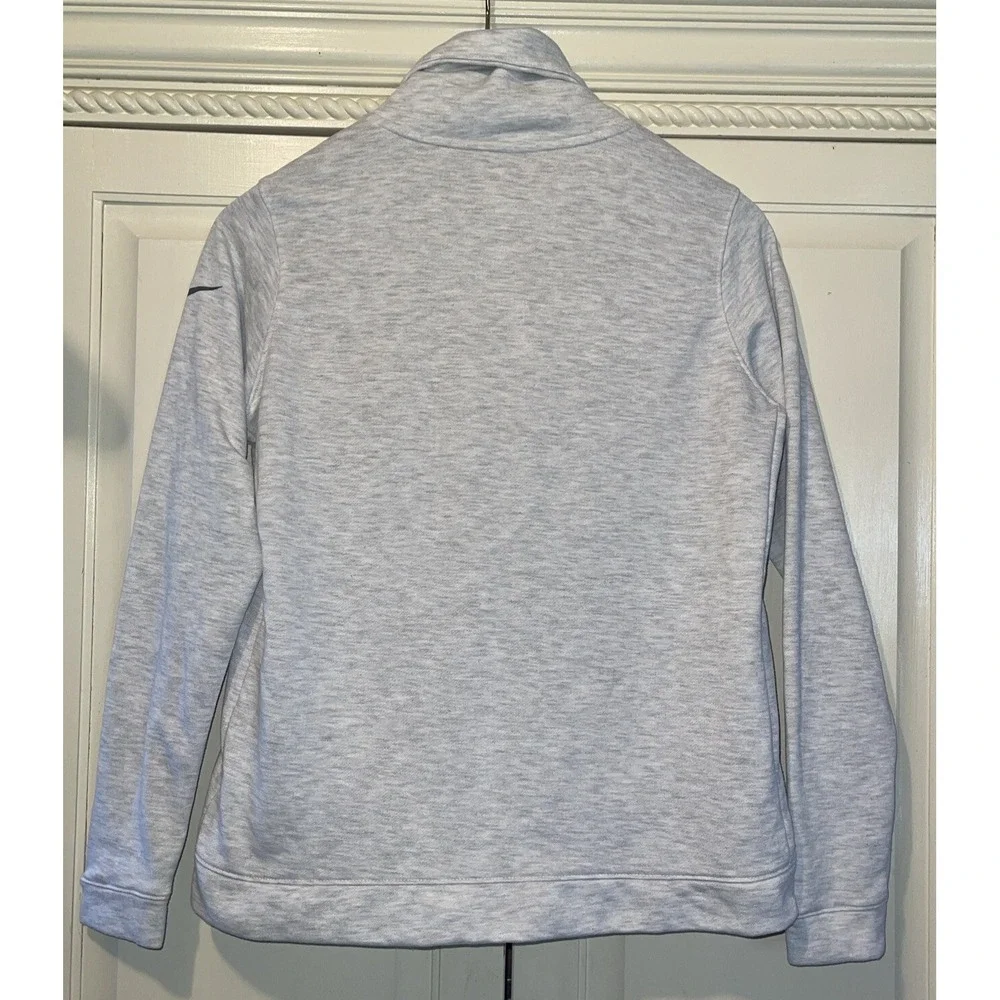 Nike Sweatshirt‎ Women Large Gray Turtle Neck Logo Elastic Band Long Sleeve Warm